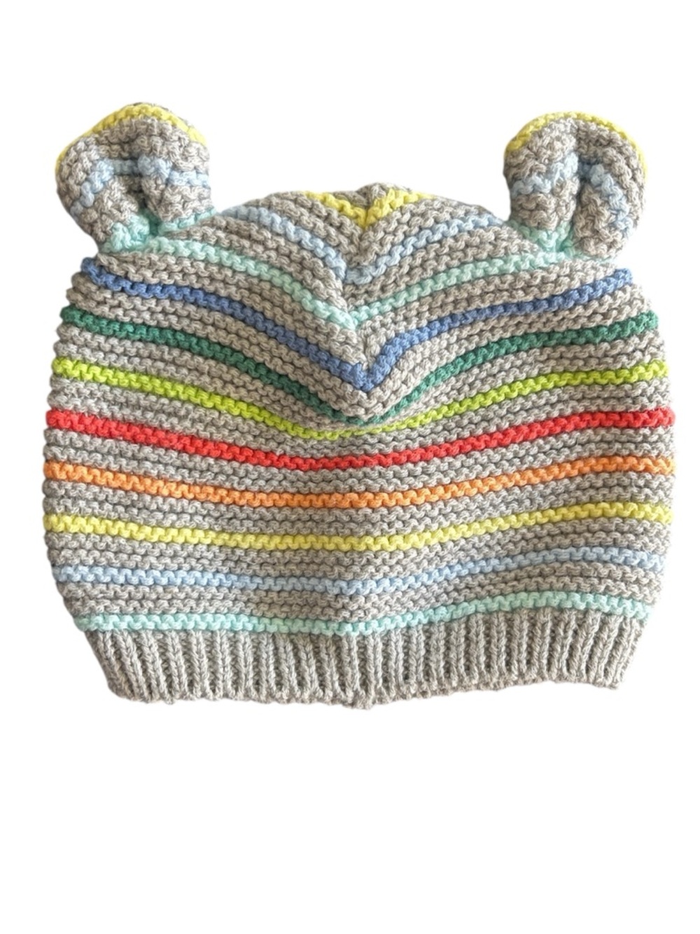 GAP Crazy Stripe Baby Hat with Ears - Size 3-6 months